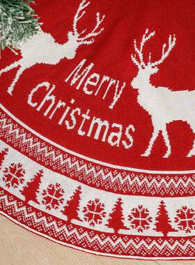 IVG2025新品圣圣针诞节树裙织树裙围裙诞树裙针织麋圣诞装饰用鹿