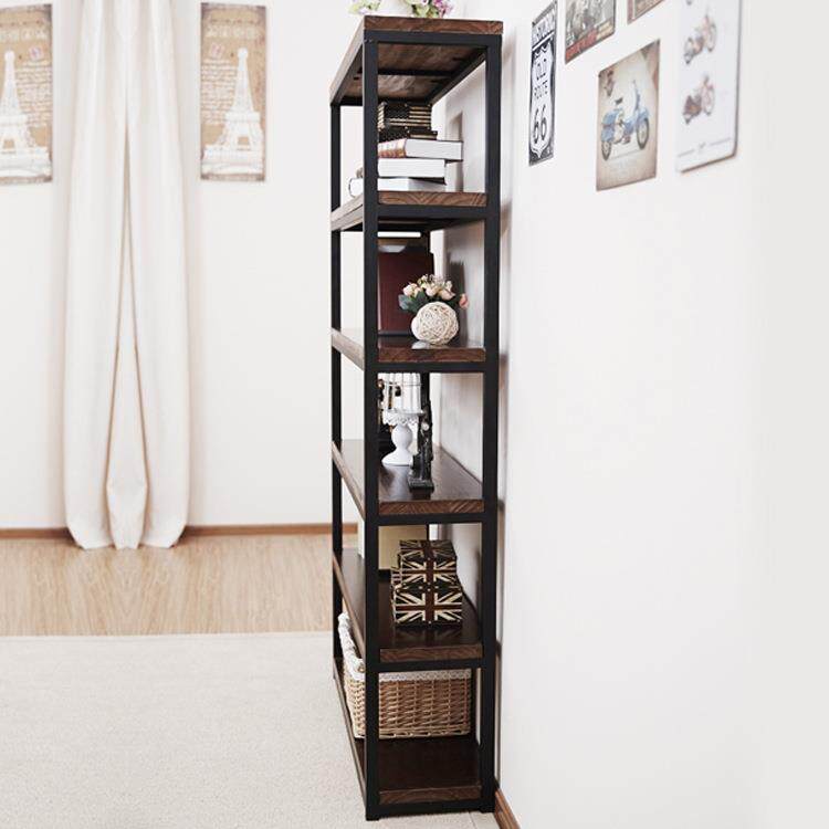 美式落简易书架卧客厅室现代简约HCZ风置物架铁艺靠墙架子层地架