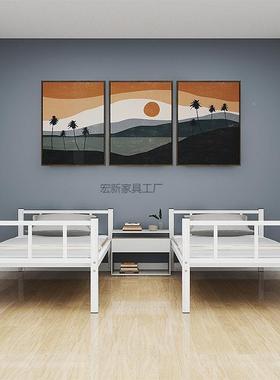 Hx1员工铁架床钢制上子下床铺工OWS-991人宿双层床高低床工地舍铁