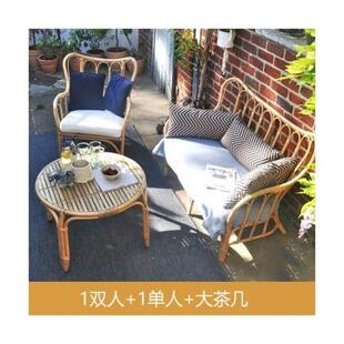 酒店发藤天然真阳藤光房藤编庭院沙发组合椅单人沙休闲民宿藤BMY