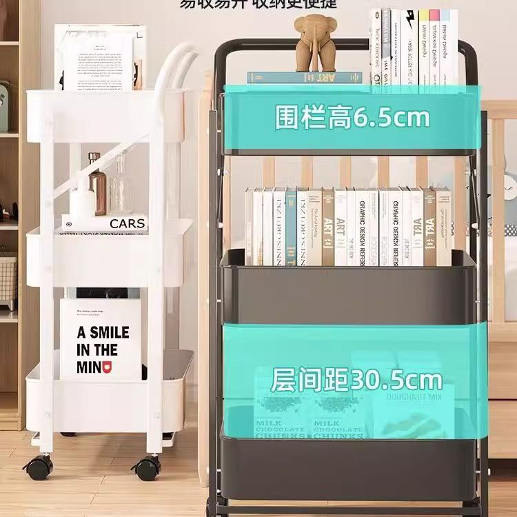 安装折免叠厨房置物地落多层PQR蔬菜篮婴儿用品架收纳架小推车可