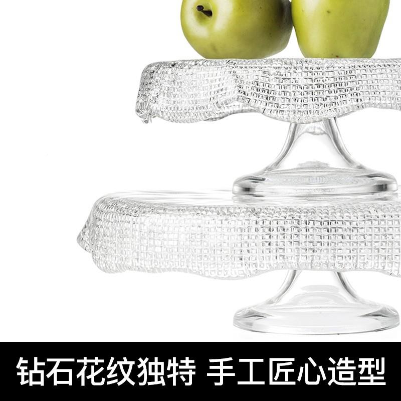 意大利IV透明蛋糕盘进口玻璃高糕脚蛋甜品架托子V下POO午茶点心托