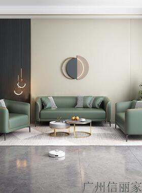 科技布沙发小户型网沙红款客服装店出房双人租三人轻奢复古94691