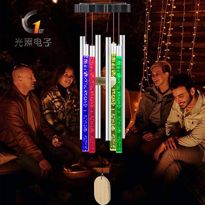 热销新品七彩气泡ALQ吊柱太木能风铃阳灯加实牌风铃灯庭院装饰灯