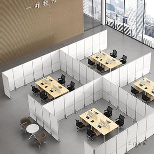 办室隔断屏风可移985动高间挡板约现代简带轮隔断板公车墙隔断墙