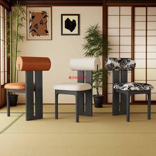 法式 家用靠背子2奢025新ORB椅子中椅古风餐厅桌 复古实木轻餐椅款