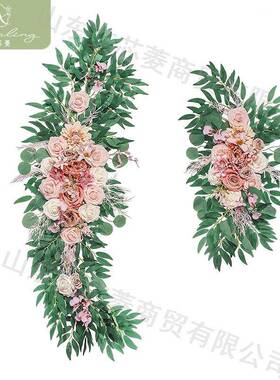 MLP人件拱门迎宾门楣仿真花迎宾花三套造婚礼派对饰装热销