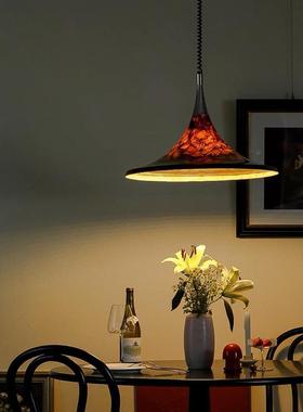 餐KOQTH岛EM缩AZAY中古厅吊灯升降复古彩绘客厅台书房主灯设计伸