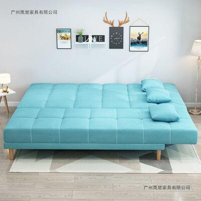 现代用贵出型小IQO户型租屋沙发床一体两长条沙发现货妃双人折叠