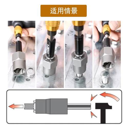 损滑生破锈螺丝螺筒栓螺母取出器防滑套筒牙轮380胎反牙套头扳手