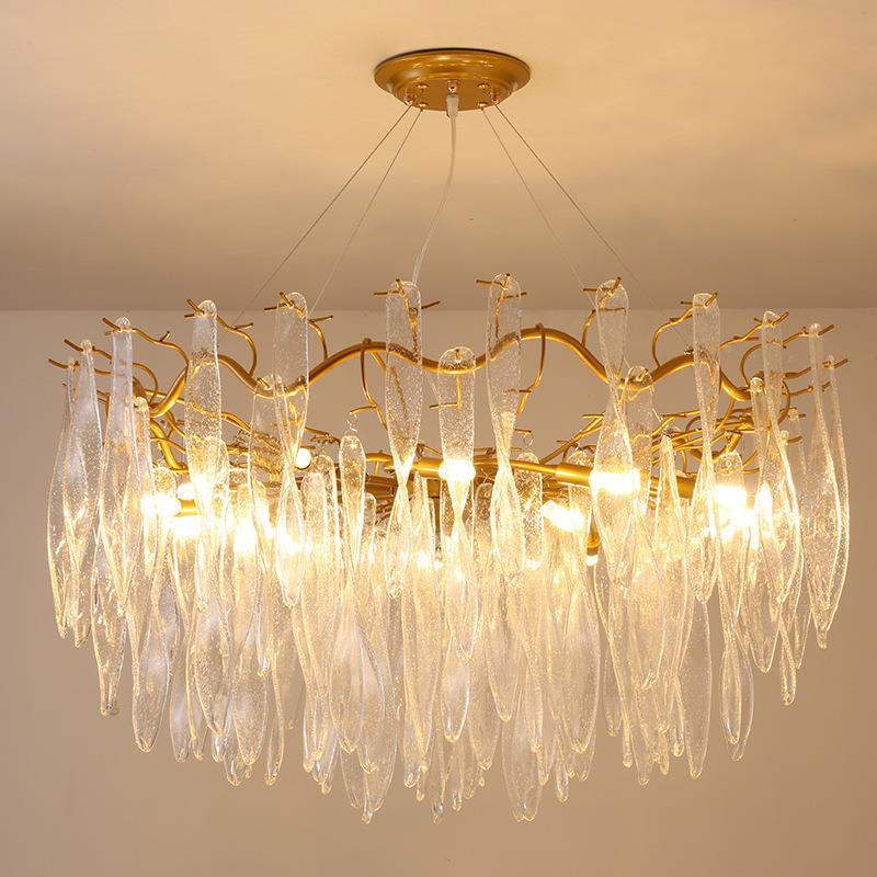 吊后DGL天亨现代轻奢水晶网灯客厅创意餐厅饭厅主卧室红简约美式