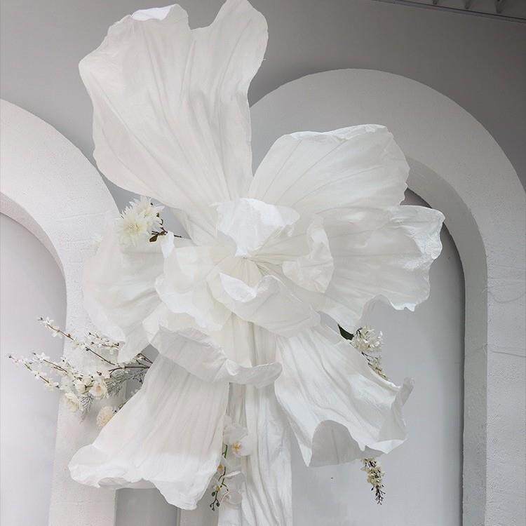 婚礼大型花皱花艺蝶道尾摆件纸WII花摄影道具纸艺装饰橱窗婚庆具