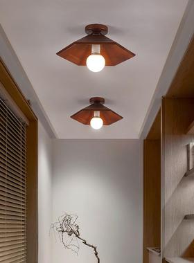 过道灯中式胡桃26098木全门厅玄关木走铜廊创衣帽间阳意台灯具实