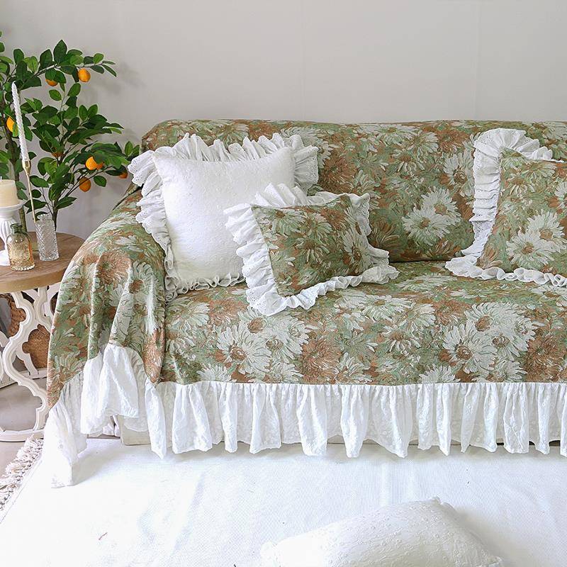 V4莫奈印VRW沙发套象罩简约现代沙发5全盖布欧式美O式垫四季通用