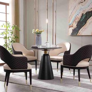 轻奢椅售楼处子27061扶手意式接待处一桌四现椅代简约大堂洽谈桌