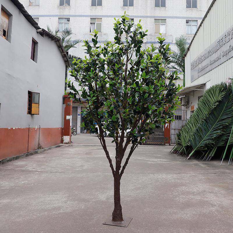 仿真茶花树室内外装饰假茶花树 假植物塑胶杆新款造景仿真绿植