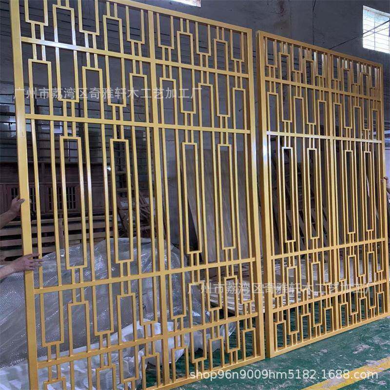 新中式实木花格花屏客背景qyx526墙客厅玄关装饰镂风空木格厅栅格