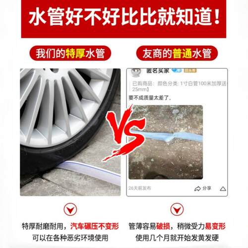 水管管浇水6分1寸软洗车冬4防冻家天用自来水塑料水管牛SDQ筋耐用