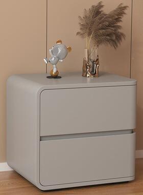 床头柜柜简约现代轻奢小型实木床柜边网红奶油风卧室储物0225PZX