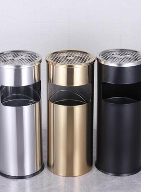 公不002010锈钢大堂酒店商用垃圾灰桶带烟缸方圆立式共合吸场烟区