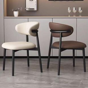 北餐欧仿木椅椅家用现代简约MKF 165网红酒店铁餐厅轻奢软包靠背