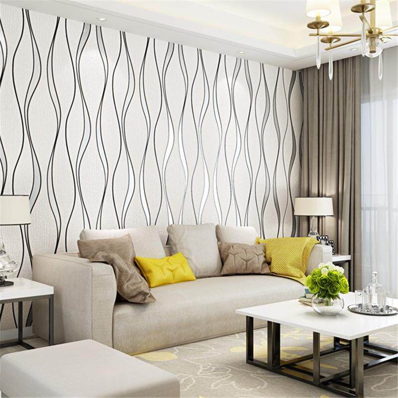 现代景简线纹926条波浪加厚鹿皮绒墙纸电视背墙水波约纹壁纸厂家