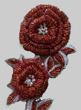 手工制钉珠钻XYN重工花朵花玻璃珠大衣饰婚纱礼服装辅缝料胸前领