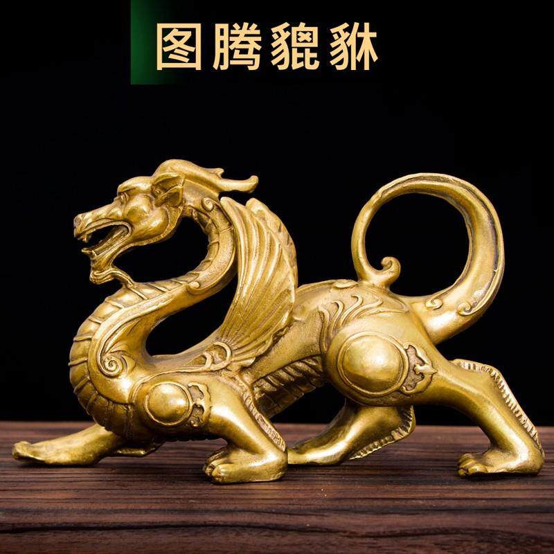 黄貔玄关摆件铜图貅腾貔铜貅家居客厅摆饰迁开168乔业礼品皮丘礼