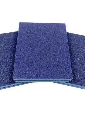 双面磨抛BPK光蓝色海绵砂块100度片盒装高密耐水可握弯打曲海绵砂