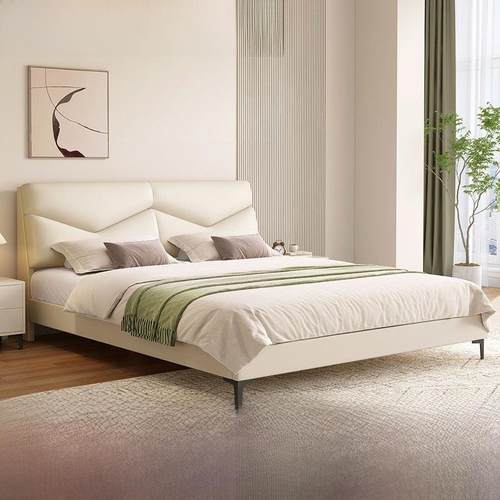 实木床科布意式主卧AVI单双技人床1.8米经型加厚软约包现代简1济.