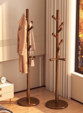 木落地衣架式衣帽架zyf3cEHd卧室挂衣架客厅秋冬挂立衣杆简易实木