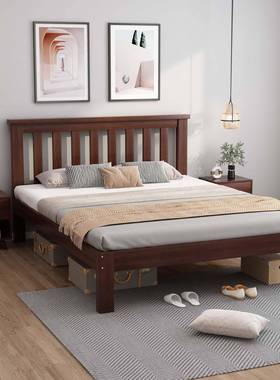 全实木0现代简约小户型9简cm儿童单人床白色1床PDC.52米加高脚腿