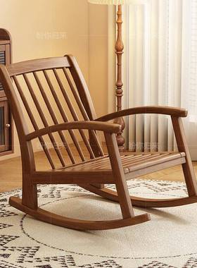实木摇椅客RPX现代简约懒人休沙发椅阳台小户摇型厅午躺椅单人休