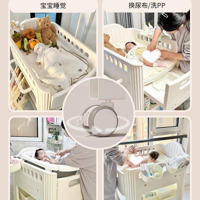 尿布台婴护台新生婴儿多理功可F986HT69儿移动换尿布能台洗澡婴儿