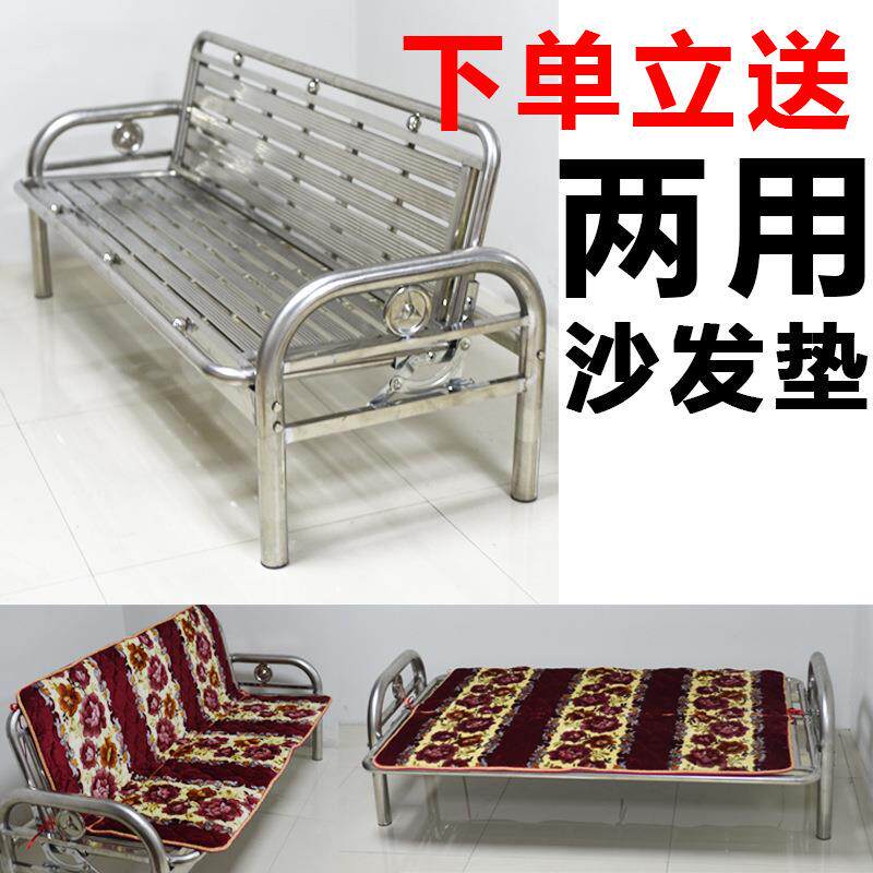 沙发床1.叠2米推拉锈钢铁艺床单人多功不.能RDE折沙发床椅18米包