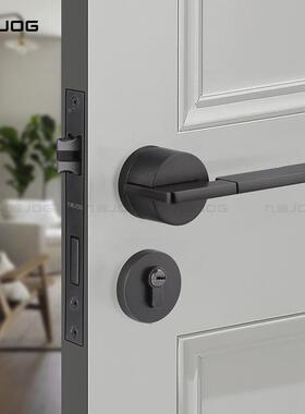 九门固卧室门具锁锌合金房间木锁代黑色美D31-S949式锁家用分体执