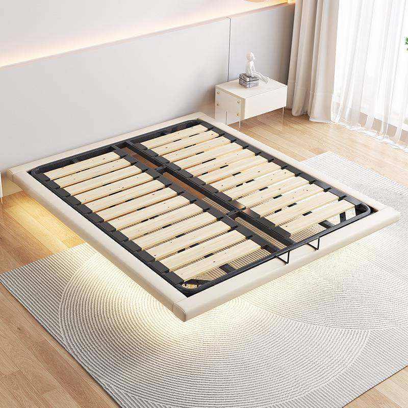 现代简约奶油1.8m简主卧悬浮床意风式x07#极小户型1.m感应5灯悬空