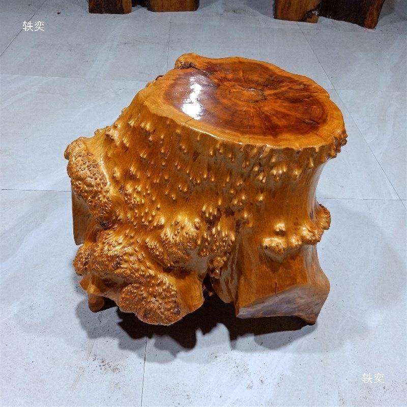雕子树hGGG根坐凳花架底木圆墩子原凳木座树桩实木桩木头树垒德株