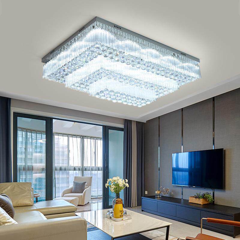 欧式客晶吸顶灯水长形大厅餐厅简约家用吸厅TM-57799灯饰工程轻奢