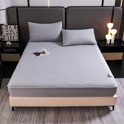 a类感水洗凉OB豆豆席冰丝防水大豆夹棉床床笠垫床套1.8米床罩婴儿