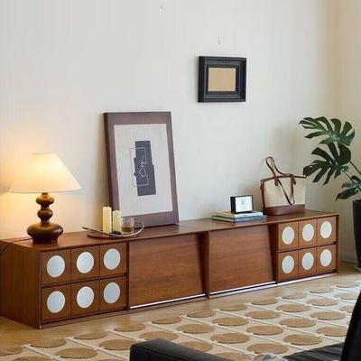 小实木组合视柜复CGW古收纳物柜一体储法式落电地组合柜户型客厅