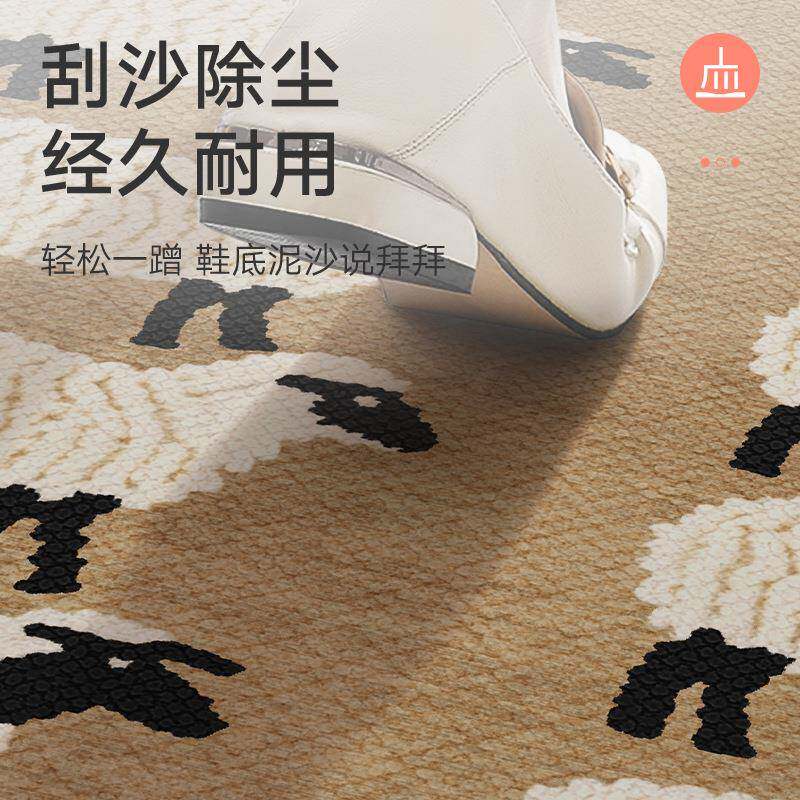 卡通动物印花毯凯尼绒地垫入户耐脏防除滑垫玄关进门门短绒刮沙尘