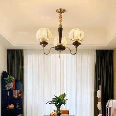法式中客灯古美式复古442布艺花纹厅卧室灯南洋风吊民宿胡桃木灯,家装灯饰光源,智能吊灯,淘宝优惠券,粉丝福利购,淘宝优惠卷
