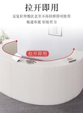 现货中展会陈列产品展层示台单白色临时折岛台CHO的货柜叠纸展台