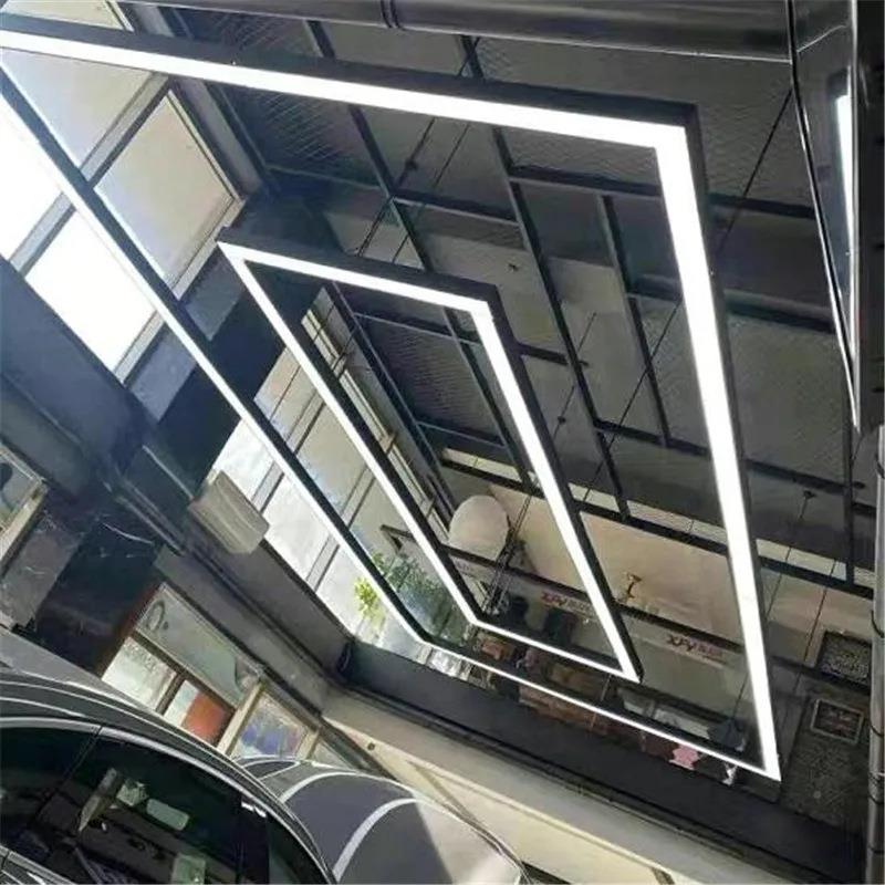 s%s店%明SJA服装led办公灯长方形回型无频闪台球厅成照套灯工业风