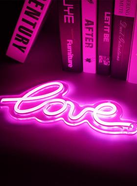 发光字母造D型灯节日求婚透明装饰AFY灯lLE创意氛围ove亚克霓力虹