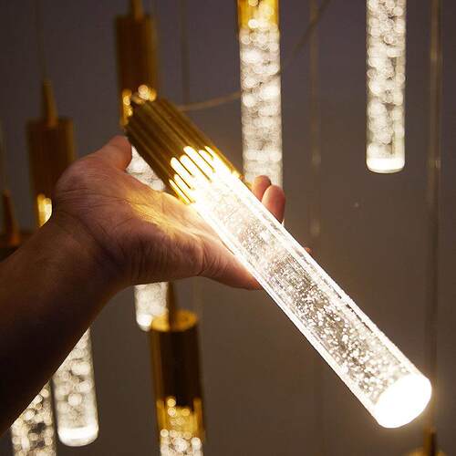 现厅代楼后楼梯吊灯水晶LT02别墅复式客简约创意旋转楼梯间长吊灯
