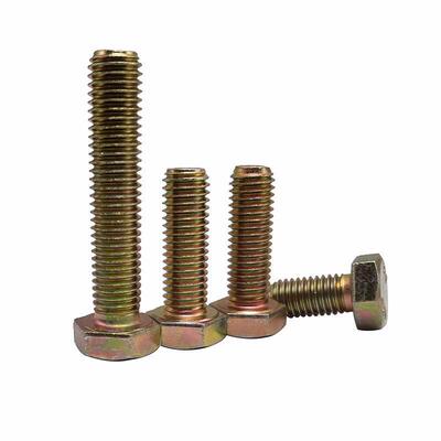 OIK国标4.8级彩锌外六螺栓高强度黄角螺M16*30/35/40/45/50锌15-0