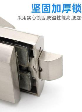 办公室璃隔断锁缺口平口不锈锁RGL-1014钢玻门锁商铺双隔断门玻璃
