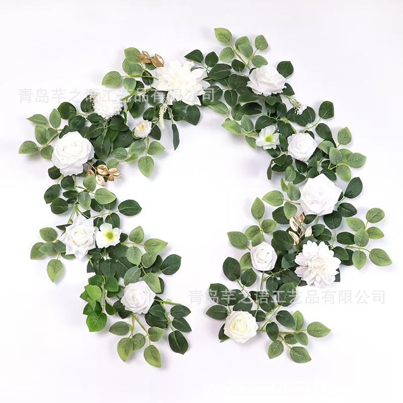 热销真玫瑰花藤条桌花酒仿装饰宴会藤ZH蔓花环饰婚礼装店用品